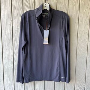 Orvis Sun Defense 1/4 Zip Carbon Grey M UPF 50+ Top NWT